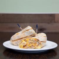 Sausage Breakfast Burrito · Sausage, eggs, fresh hash browns, and melted shredded cheese in a flour tortilla.