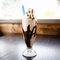 Cookies and Cream Shake · 3 scoops cookies and cream, milk, and whipped cream.