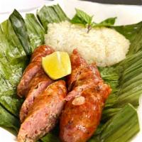 Hmong Sausage · Ground pork, green onion, ginger, garlic, lemon grass. Side of white rice. Gluten-free. Dair...