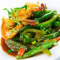 3. Spicy Green Bean  · Sauteed green bean, bell pepper with red curry paste.