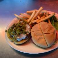 Firehouse Burger · Pueblo chilies, diced jalapenos and pepper jack cheese on a big time burger and bun.
It shou...