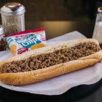 Cheesesteak Sandwich · Steak, cheese, and caramelized onion sandwich. 