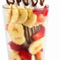 Captain's Breakfast Creation · Cap'n Crunch ice cream, strawberries, bananas, and Nutella.