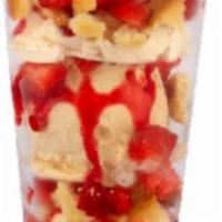 PB&J Creation · Peanut butter ice cream, strawberries, crushed toast and strawberry sundae.