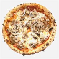 The Bricks Pizza · Our house tomato sauce, mild and hot Italian sausage, our house cheese blend, fresh mushroom...