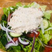 Tuna Salad · House salad with a big scoop of white tuna. 