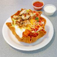5. Beef Taco Salad Combo Special · Served with a  can soda.