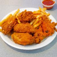 Chicken Wings with French Fries · 6 pieces wings and fries. Choose regular or spicy wings.