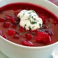 Russian Borscht · Shredded Cabbage, beets, carrots, onion, lemon, potatoes, and spices, served with sour cream...