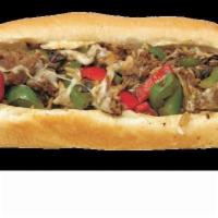 Philly Cheese Steak Sandwich · Your choice of steak , sautéed with onions, mushrooms, bell peppers, topped with melted Swis...