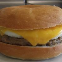 Bagel, Egg and Cheddar Sandwich · Toasted Plain Bagel with Whipped Margarine. Add pastrami, corned beef or turkey sausage patt...