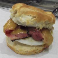 Biscuit, Egg and Cheddar Sandwich · Southern Biscuit with Whipped Margarine. Add pastrami, corned beef or turkey sausage patty f...