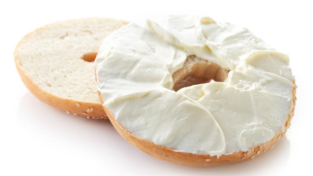Bagel with Cream Cheese · Classic bagel with cream cheese inside.