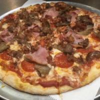 Meat Lovers Pizza · Pepperoni, Sausages, Bacon, Ham & Hamburger