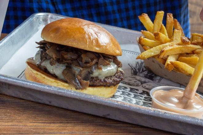 Mushroom and Swiss Burger · 1/3 lb. Swiss cheese and grilled mushrooms. 