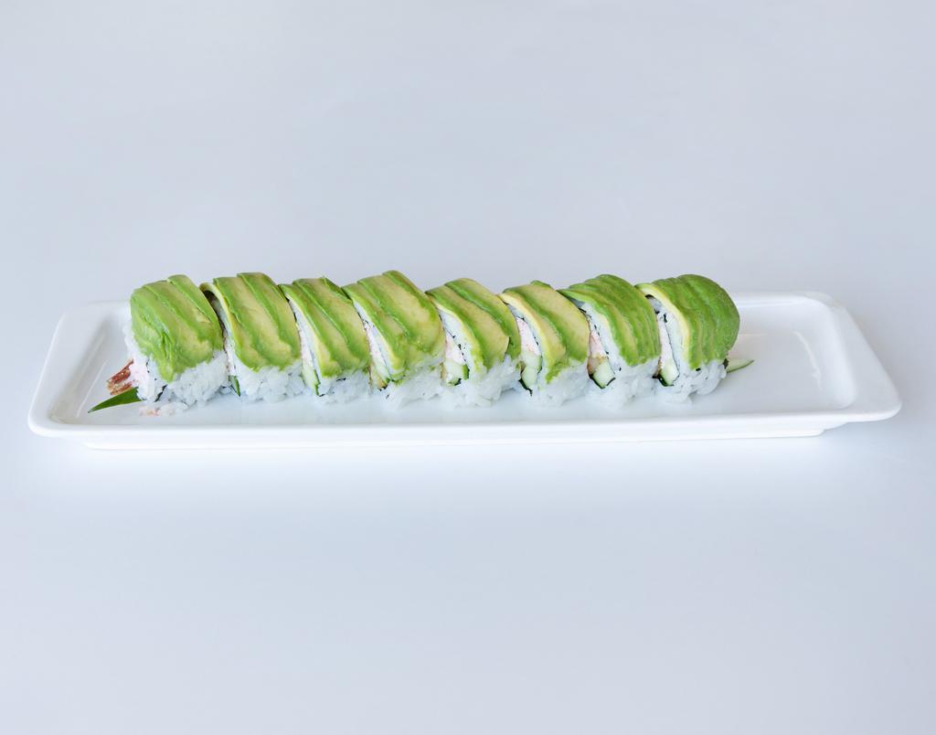 Hawaiian Roll · In: Shrimp tempura, asparagus, cucumber and yamagobo. Out: Avocado. Cook.
