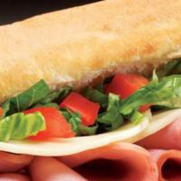 Ham and Cheese Sub · Served with lettuce, tomato, onion, oil and vinegar.