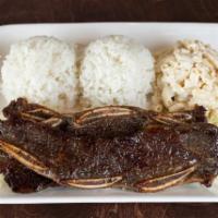 29. Hawaiian BBQ Short Ribs Plate · Juicy beef short ribs marinated in our house BBQ sauce and grilled to perfection.