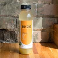 Pepper Plus Poise Juice · Organic pineapple, apple, lime, basil, jalapeno, and water.