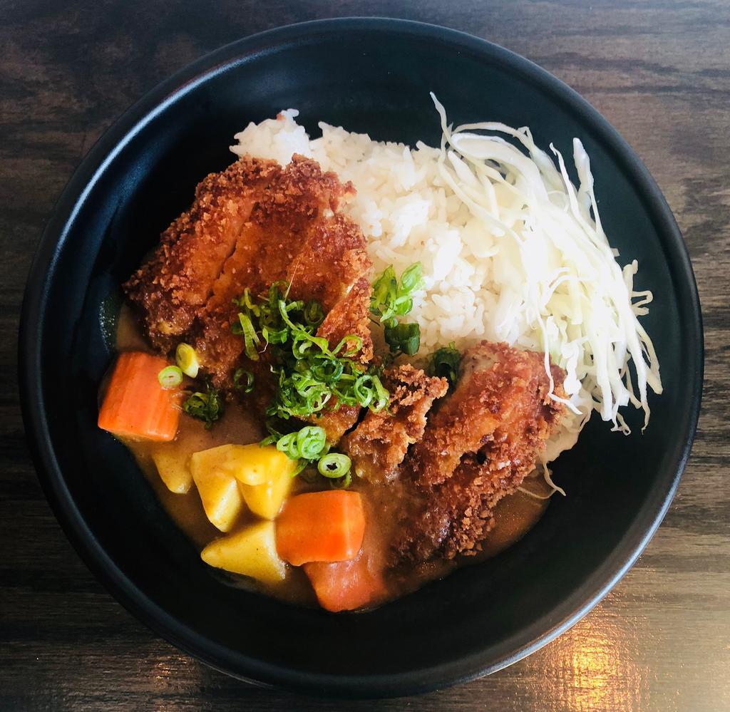 Chicken Katsu Curry · Breaded fried chicken with carrot, potato, onion, cabbage and scallion.