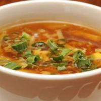 Hot and Sour Soup 酸   辣   湯 · Hot and spicy.