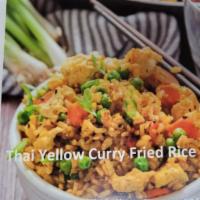 Yellow curry fried rice · Wonderful Thai yellow spices curry work- fried these ingredients in high heat with vegetable...