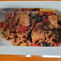 Red curry fried rice · Pan fried jasmine rice with thai red curry spices..yum yum