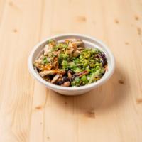 Teriyaki Bowl · Brown rice, edamame, black beans, Takumi slaw, scallion, sesame seeds, teriyaki sauce.