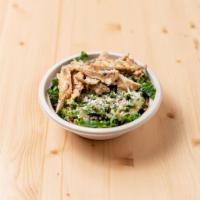 Kale & Quinoa Salad · Kale, quinoa, craisins, carrots, toasted almonds, Cotija cheese, ginger dressing.