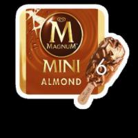 Mini Almond · Vanilla bean ice cream dipped in milk chocolate and almonds. Made with Belgian chocolate.