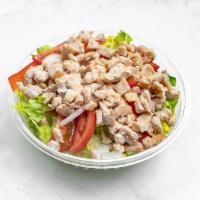 3. Grilled Chicken Salad · Lettuce, tomato, onion, mix peppers, cucumber and Italian dressing.