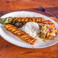 Chicken adana kebab. · Chicken adana kebab. Ground chicken spiced with Turkish herbs than char grilled to your taste.