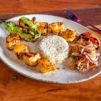 Chicken shish kebab · Chicken shish kebab. Tender chunk of chicken marinated with chef's own blend of herbs and sp...