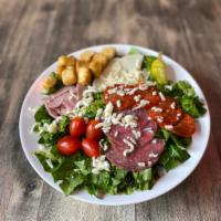 Antipasto Salad · Blend of green leaf and romaine lettuce, ham, salami, pepperoni, cherry tomatoes, mozzarella...