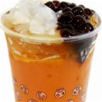 Passion Fruit QQ 百香果QQ · Passion fruit green tea with lychee jelly & tapioca