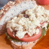 MSC Chicken Salad Sandwich · Our house-made chicken salad featuring grapes, and almonds topped with romaine lettuce, and ...