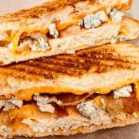 Sethy Panini · Grilled Buffalo chicken, bacon, crumbled bleu cheese, and cheddar cheese.