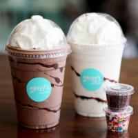 Strong Coffee Milkshake · Homemade coffee ice cream made with birch coffee blend coffee beans. Contains caffeine!