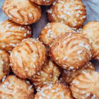 Chouquettes (x5) · Bag of 5 'chouquettes', light and airy plain puff pastry choux. No filling. Coarse sugar out...