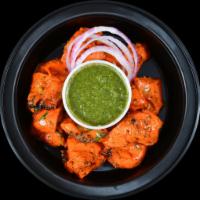 'Diablo' Chicken Tikka (6-8 pcs) · tandoor grilled chicken tenders, kashmiri chilies, no food coloring