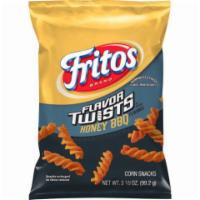 Fritos Honey Bbq Twists 3.5oz · Taste the sweet honey and tangy BBQ flavor, it’ll be sure to make you twist and shout.