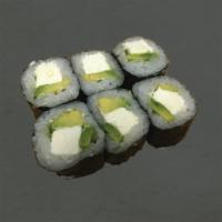 Avocado Cream Cheese Roll · 6 pieces. Mini roll with avocado and cream cheese wrapped in rice with nori wrapping outside.