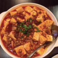112. Chef's Ma Po Tofu with Minced Pork · Hot and spicy.