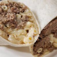 KO Plate Wrap · Ground beef, American cheese, mac salad and onions mixed with our knuckles specialty meat ho...