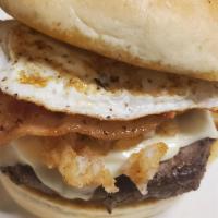 Brunch Burger · 1/2 lb. burger grilled to perfection and then topped with melted american cheese, over easy ...