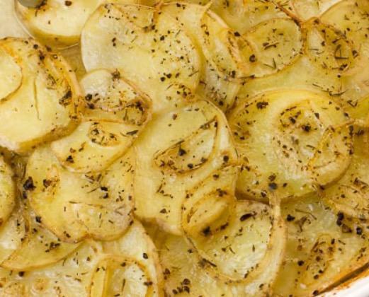 Scalloped Red Potatoes · Lightly seasoned scalloped potatoes. Vegetarian. Vegan.