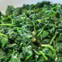 Sauteed Spinach · Lightly seasoned sauteed spinach cooked with light mushrooms. Vegetarian. Vegan.