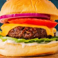 Vegan Cheese Burger  · Dairy free, vegan, vegetarian. Vegan beyond meat cheese burger served with vegan cheese ,aru...