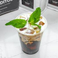 Cold Brew Mojito · Cold brewed coffee combined with mint, simple syrup and a splash of heavy cream.
