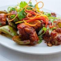 Gobi Manchurian-Dry · Indo Chinese appetizer made with cauliflower, cornflour, soya sauce, vinegar, chili sauce, g...
